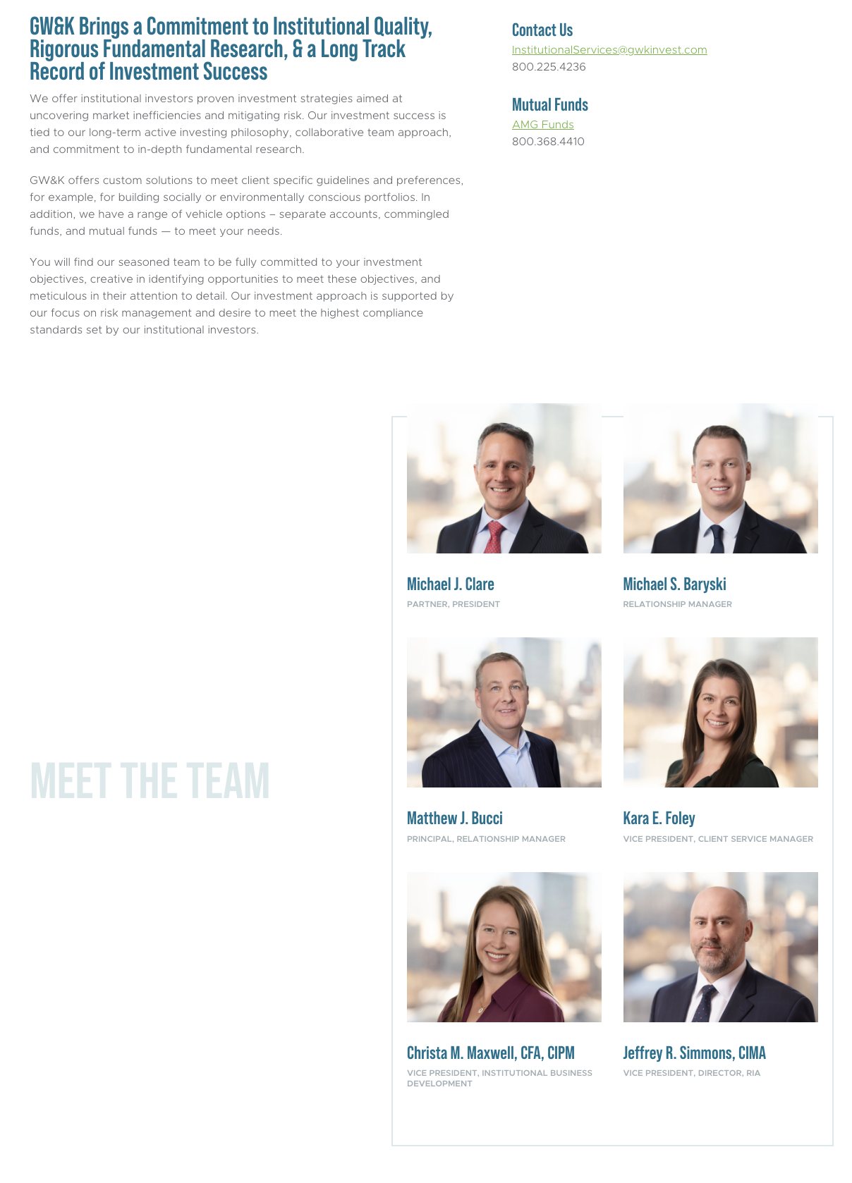 GW&K Institutional Investors page